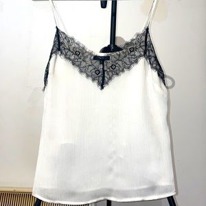 White Camisole with black lace